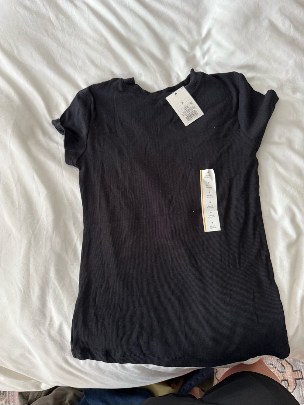 Target Black Short Sleeve Ribbed Tee
